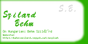 szilard behm business card